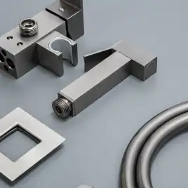 Гигиенический душ со смесителем AVS Cube 811-231-GM, оружейная сталь