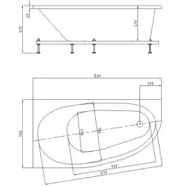 Акриловая ванна Aquatek Дива Правая 150х90 Eco-friendly DIV150-0000002, Белая