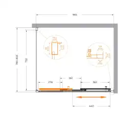 Душевой уголок CEZARES MOLVENO-AHF-31-100/80-C-CR-IV прозрачное стекло, профиль Хром
