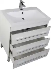 Тумба под раковину Aquanet Верона 75 белый (напольная 3 ящика) 178254