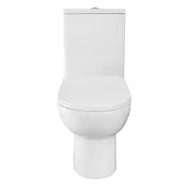 Унитаз-компакт Azario Ambra AZ-848 напольный, безободковый, в комплекте с бачком и сиденьем микролифт, Белый глянцевый