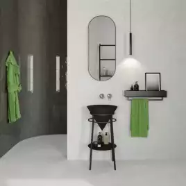 Раковина Kerama Marazzi CONO встраиваемая сверху 44, черная матовая, CO.wbi.44\BLK.M