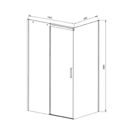 Душевой уголок Vincea Dice 130х90 VSR-4D9013CL, дверь раздвижная, профиль хром, стекло прозрачное