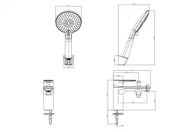 Смеситель на борт ванны Aquatek Ника AQ1844BGM, Оружейная сталь