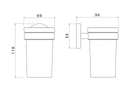 Стакан для ванной Aquatek Европа AQ4104BGM, Оружейная сталь