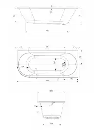 Акриловая ванна Marka One ALISA MG 170х75 Асимметричная Белая Правая 01али1775п