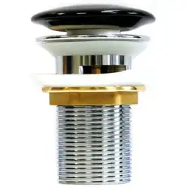 Донный клапан для раковины CeramaLux  RD026 с переливом, Черный матовый