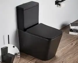 Унитаз-компакт Ceramalux 2170AXMB, безободковый, с бачком и сидением микролифт Черный матовый