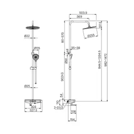 Душевая система IDDIS Shelfy SHEWTBTi06 для ванны с изливом цвет, Матовый белый