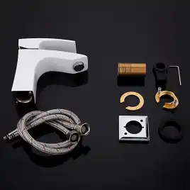 Смеситель для раковины Gappo G1007-7, Хром / Белый