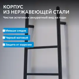 Полотенцесушитель электрический 53х152 ABBER Treppe AH4705MB черный матовый