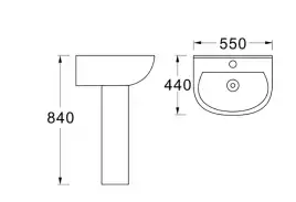 Пьедестал для раковины Aquatek 18х17х69,5 AQ5422-00, Белая