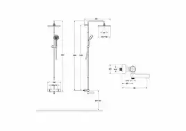 Душевая система Jacob Delafon Atom E26238-CP для ванны с изливом, термостатическая, верхний душ, Хром