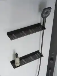 Душевая кабина BelBagno UNO-CAB-A-1-90-C-NERO-Bi-TOP-L , левая, профиль черный матовый