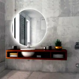 Зеркало Azario Саванна D100 LED-00002465 с подстветкой, сенсорный выключатель с функцией диммера