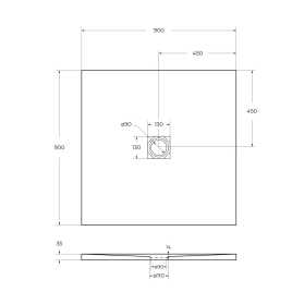 Душевой поддон BelBagno UNO 90х90 из искусственного камня, TRAY-MR-UNO-A-90-35-NERO-NO, Черный матовый