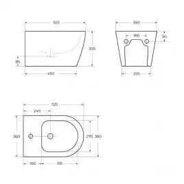 Биде подвесное BelBagno MARINO BB105BH, Белый