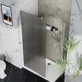 Душевая перегородка Azario Walk-in 110 AZ-251-110-CH-CRF стекло 8 мм рифленое, профиль Хром