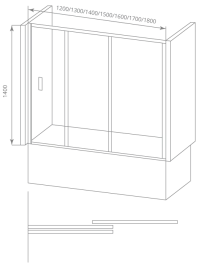 Шторка для ванны Good Door SCREEN WTW-180-C-CH 180 см, ПД00103, профиль Хром, стекло Прозрачное