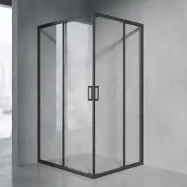 Душевой уголок AVS Слайдер Куб 80-90x80-90 профиль черный матовый, стекло прозрачное, 803-0006-195-8090/8090-BM-T