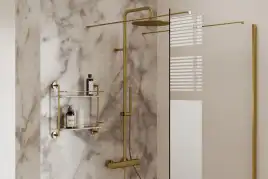 Душевая система Allen Brau Fantasy 5.11001-GB с термостатом, золото брашированное