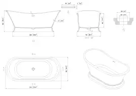 Ванна из искусственного камня Allen Brau 170x75 Solid Stone Krion Classic 2.35004.21, белая матовая