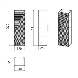Шкаф-пенал для ванной Grossman Блисс 35 подвесной, графит матовый (303546)