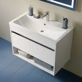 Тумба с раковиной IDDIS Zodiac X 80, подвесная, Белая, ZDX80WNi95K