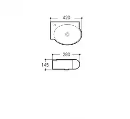 Раковина Aquatek 42х28х14,5 AQ5303-00 подвесная, угловая, Белая