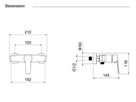 Смеситель для душа Aquatek Лугано AQ1760CR, Хром