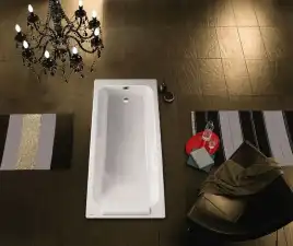 Чугунная ванна Jacob Delafon Parallel 170х70 E2947-00 с антискользящим покрытием, Белая