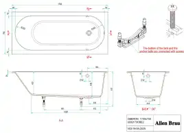 Ванна из искусственного камня Allen Brau Evo Oberon 170x75 2.3EV02.20, белая