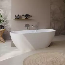 Акриловая ванна BELBAGNO UNO 150х73 BB701-1500-730-K, отдельностоящая, Белая глянцевая