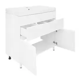 Тумба с раковиной Azario Эстима 80 CS00094636, напольная, Белая глянцевая