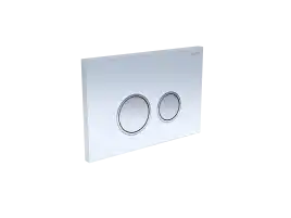 Панель смыва Aquatek Белая,закаленное стекло (клавиша круглая,ободок хром) KDI-0000028