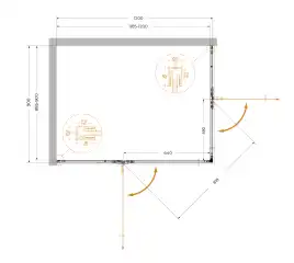 Душевой уголок Cezares LINER-AH-2-120/90-C-Cr-L стекло Прозрачное, профиль Хром