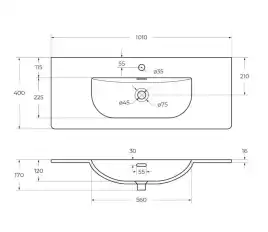 Тумба под раковину BelBagno UNO-MINI-1000-2C-SO-VO подвесная, Еловый Матовый