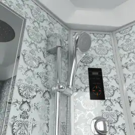 Душевая кабина Niagara Luxe 120х120х215 NG-7744W высокий поддон, с гидромассажем