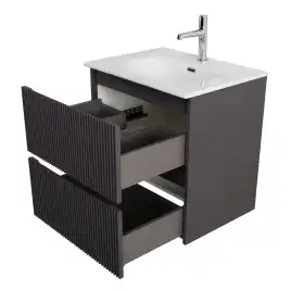 Тумба под раковину BelBagno UNO-MINI-600-2C-SO-GSO подвесная, Темно-Серый Матовый