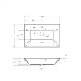 Тумба под раковину BelBagno MARINO-700-2C-SO-BL-P подвесная Bianco Lucido