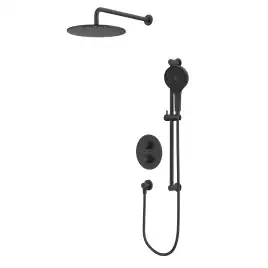 Душевая система для душа WHITECROSS Y black YSET09TOPBL, термостатическая, скрытого монтажа, Черный матовый