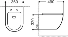 Унитаз подвесной Aquanet Rimless Cetus W Short LX-1900, с сиденьем микролифтом