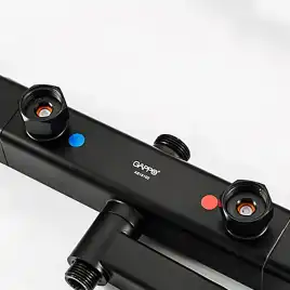 Душевая система Gappo G2491-6  с тропическим душем и термостатом, Черный матовый