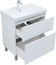 Тумба под раковину Aquanet Вега 70 напольная, белый глянец, 344122