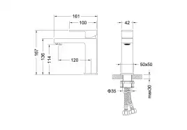 Комплект смесителей для ванны Aquatek Либра AQ1631MB, 3 в 1 однорычажный, Черный матовый