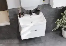 Тумба под раковину Aquaton Оливия 70 1A254301OL010 подвесная цвет, белый матовый