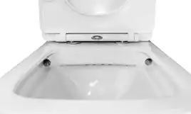 Унитаз напольный Azario Iris AZ-8353 безободковый, с бачком и сидением микролифт, Белый глянцевый
