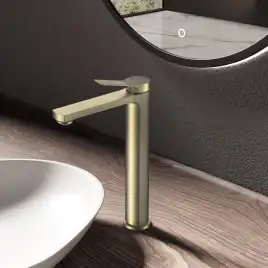 Смеситель для раковины Vincea Arco VBF-4AR02BG, брашированное золто