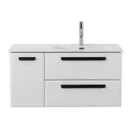 Тумба под раковину Cezares ECO-CER-N 100 см, ECO-CER-N-1000-2C-1A-SO-BL-R (без ручек), Bianco Lucido