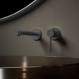 Смеситель для раковины Vincea Rim VBFW-2RM1GM встраиваемый однорычажный, вороненая сталь